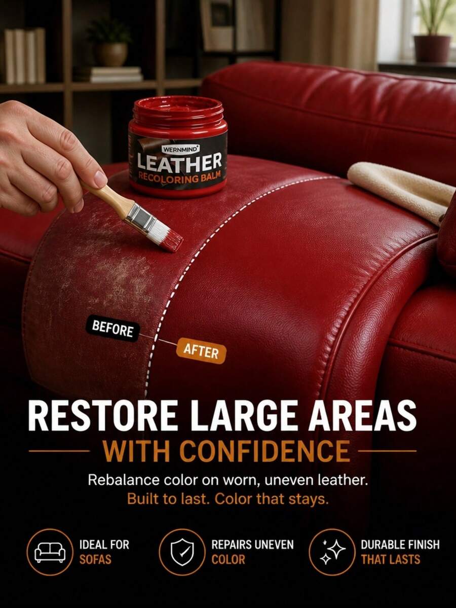 Leather Color Touch-Up Paste, Leather Repair & Refurbishing Cream, Scratch & Fading Repair Agent For Shoes, Sofa, Car Seats, Handbags