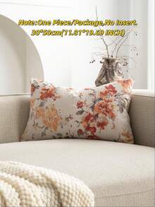 1 Stück Korallenorange (ohne Füllung) ländliches Blumenmuster Kissenbezug, modischer Vintage bequemer Jacquard-Stoff + Kunststickerei-Textur Kissenbezug, geeignet für tägliche Heimdekoration, Sofa, Bett, Schlafzimmer, Geschenk, Feiertagsdekoration, alle Jahreszeiten - Koralle Orange - Übersicht 11