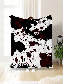 1pc Modern Style Soft & Comfortable Blanket, Minimalist Cool Design, Multi-Purpose Throw For Sofa, Bed And More, Outdoor Camping Leisure Blanket, Suitable For Home, Picnic, Travel, All-Season Comfort, 280gsm Polyester, Machine Washable - Multicolor - View 9