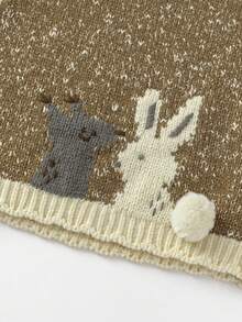 mini bala Cute Autumn Baby Girls Knit Sleeveless Vest Lovely Animal Pattern Soft Cozy Layering Sweater - Brown Tone - View 8