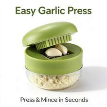 1 Manual Garlic Press Grinder - A Multifunctional Kitchen Tool That Can Chop, Slice, And Grind Garlic. It Is A Small Kitchen Tool, Cooking Supplies, Travel And Outdoor Essentials, Easy To Carry, Home Decoration, And A Gift For Her, - Multicolor - View 1