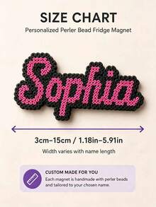 Ayotu Customized Personalized Text Fridge Magnets, Perler Beads Style Magnetic Fridge Magnets, Customizable Name Or Number, Hama Beads Storage Stickers Decoration, Ideal Choice For Decorating Fridge And Kitchen, Personalized Home Decor, Customized Memorial Kitchen Decoration, Fashionable DIY Crafts, Suitable As Customized Birthday/Housewarming Gifts For Mom, Best Friend, Bridesmaid, And Female Friends - Multicolor - View 7