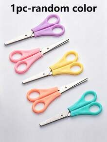 6/4/1pc Graduated Student Scissors, Round-Tip Stainless Steel Student Craft Scissors, Suitable For School Or Office, Cute Macaron Color DIY Paper Cutting Scissors - / - View 11