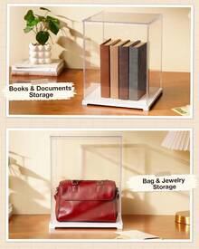 Transparent Acrylic Display Case With Dust Protection | Stackable Display Box For Figures, Books, 3D Puzzles & Miniature House Kits 25x24.9x31cm - 1PC - View 7