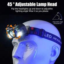 KENSUN 1pc Rechargeable Headlamp With Motion Sensor, Portable LED Headlight, Waterproof Headlamp Flashlight, Suitable For Camping, Fishing And Other Outdoor Activities, Camping Accessories - As Shown In the Figure - View 7