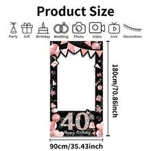 AFYPRTY 1pc Black & Pink Diamond Birthday Photo Booth Backdrop Frame Wall, Polyester Fabric, Birthday Party Selfie Photo Prop Decoration, Suitable For 18, 21, 30, 40, 50, 60, 70, 80, 90th Birthday Party Decor - Rose Gold - View 12