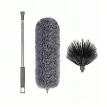 Roof Ceiling Dusting Tool With Extension Pole, SpiderWeb Duster, Spider Web Cleaning Brush And CeilingFan Duster Set, 15-100 Inch Stainless Steel TelescopicPole, Washable - Multi-color - View 11