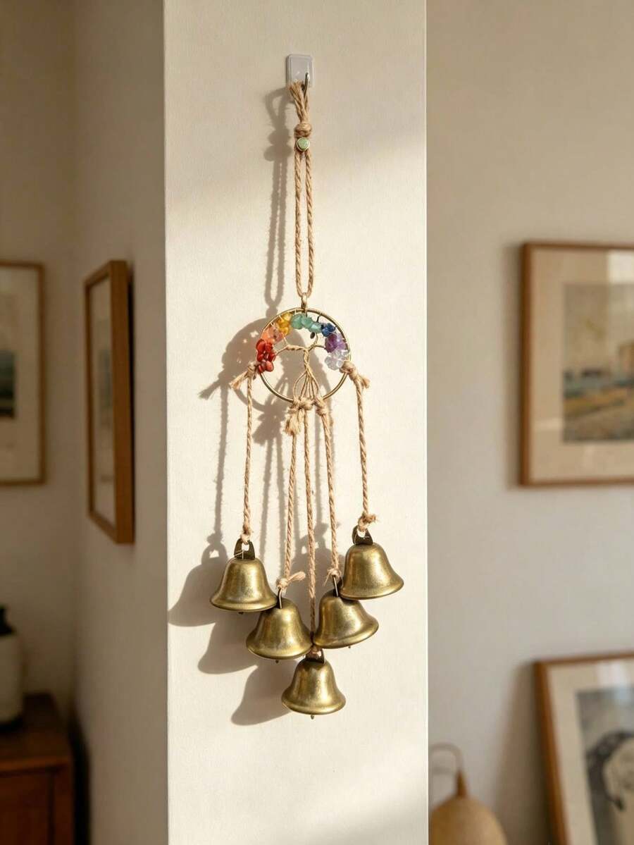 1pc Crystal Tree Of Life, Vintage Bell Wind Chime, Door Handle Room Garden Home Decor Hanging Ornament, Car Pendant, Holiday Decoration - one-size - View 1