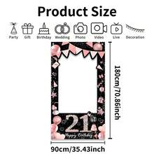 AFYPRTY 1pc Black & Pink Diamond Birthday Photo Booth Backdrop Frame Wall, Polyester Fabric, Birthday Party Selfie Photo Prop Decoration, Suitable For 18, 21, 30, 40, 50, 60, 70, 80, 90th Birthday Party Decor - Rose Gold - View 15