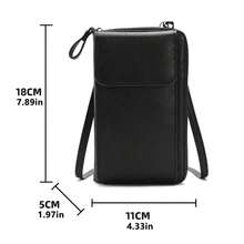 Women's Vertical Wallet Phone Mini Crossbody Bag Multi-Functional Fashion Wallet, Built-In Card Slots And Upright Phone Pocket/Phone Case/Phone Wallet Bag, Designed For Women Small Crossbody Wallet/Handbag/Wallet - Black - View 2