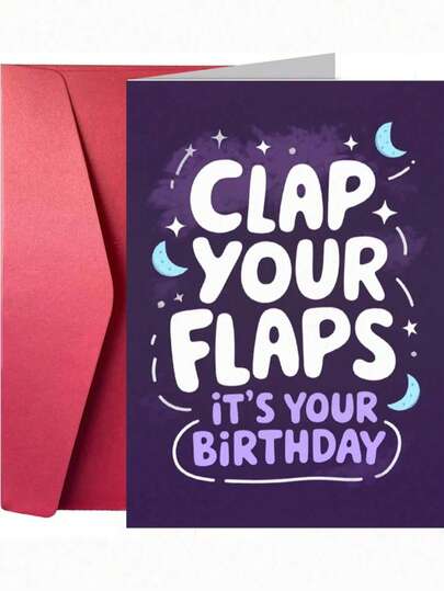 OBOVAY 1pc "Funny 'Flapping Wings' Birthday Card", Suitable For Birthday Celebration Party Gift, Creative Gift