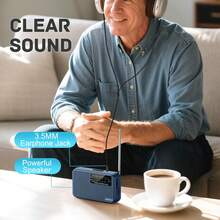 Mini AM/FM Radio, Battery Powered With Lanyard, Excellent Reception, Portable AM/FM Transistor Radio With Headphone Jack And Antenna - View 3