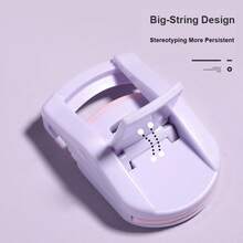 2pcs/Set Eyelash Curler, Wide Angle + Local Combination Portable Eyelash Curler, 2-In-1 Eyelash Grooming Tool, Soft Silicone Pad Doesn't Hurt Eyelids, Easily Curl Corner Eyelashes, Create Overall + Corner Complete Sunflower Curled Eyelash Effect, Daily Makeup, Quick Touch-Up For Going Out - Mauve Purple - View 2