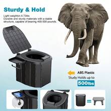 1pc Portable Camping Toilet, Foldable Travel Potty, 12.6 Inch Ergonomic Height, Lightweight Compact Outdoor Toilet, Suitable For Car, RV, Road Trip, Hiking, Hunting, Foldable Emergency Toilet, Autumn Camping Gear, Outdoor Sports - Multicolor - View 10