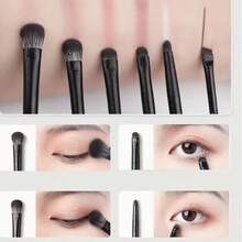 6pcs Soft Eyeshadow Brush Set, Eye Makeup Smudge, Silk Line, Eyeliner Blade, Eye Detail Small Makeup Brushes - Multi-color B - View 2