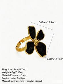 VceTd 1PC/2PCS Fashionable Elegant Asymmetrical Four-Leaf Clover Design Stainless Steel Women's Jewelry Set Suitable For Daily Wear Or Party - Yellow Gold - View 8