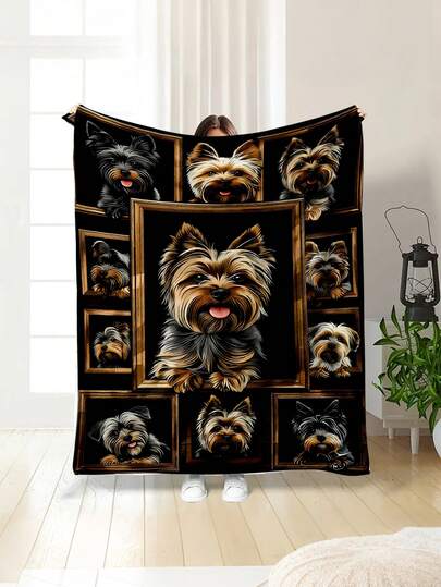 Soft And Comfortable 280gsm Blanket, Animal And Floral Print Pattern, Outdoor Camping Leisure Blanket, Multi-Purpose Blanket For Sofa, Bed And More, Suitable For Home, Picnic, Travel, All Seasons Comfort, Modern Style, Polyester, Machine Washable