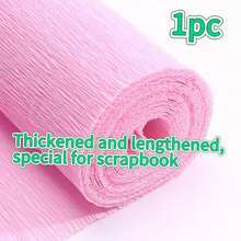 1 Roll Handmade DIY Colorful Thick Crepe Paper, Flower Crepe Paper Roll, Artificial Rose Flower Making Material, Handmade Origami, Gift Wrapping Paper Set, Suitable For DIY Crafts, Wedding Bouquets And Party Crafts - Multicolor - View 17