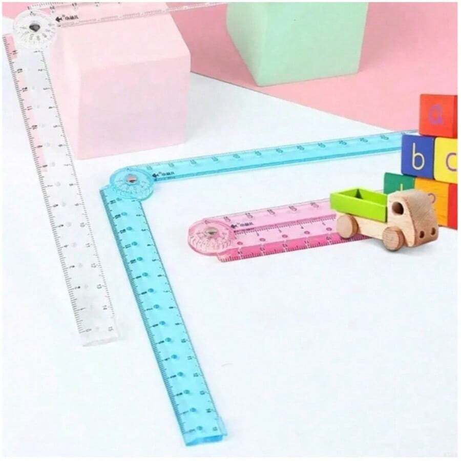 1pc/2pcs 30cm Colorful Transparent Flexible Ruler, Bendable Durable Plastic Ruler With Clear Markings, Portable Multi-Purpose Drawing Stationery, Suitable For Sketching, Drawing, Homework And Office, Back To School Gift