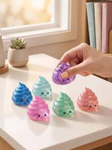 1 pièce Jouet squishy mignon pailleté en forme de caca, jouet à presser kawaii coloré et brillant, jouet sensoriel anti-stress amusant pour blague, cadeau de fête d'anniversaire, remplissage de sac cadeau, cadeau original - Multicolore - Voir 12