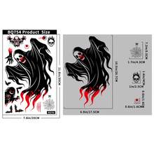 Halloween Decoration Static Cling Stickers, Pumpkin Skull Scythe Grim Reaper Glass Stickers Bat Spider Ghost Window Decals, Holiday & Party Glass Window Stickers - A - View 10