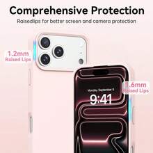 液態矽膠手機殼，適用於 iPhone 18 Pro Max，柔軟防滑握感 | 超細纖維內襯防摔保護，易於清潔，超薄設計，兼容 18 Pro Max/18 Pro/18/17/16/15/14/13/12 系列 - 莫蘭迪粉 - 查看 4