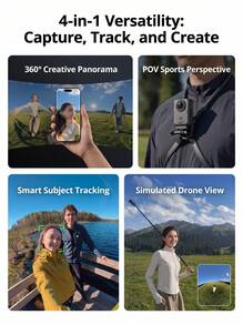 dji [Produk Baru] Kamera Panorama Osmo 360 Generasi ke-2 8K Definisi Tinggi Anti Guncangan Tahan Air untuk Berkendara Sepeda Motor, Menyelam, Ski, Perjalanan, Kamera Genggam Portabel untuk Vlog OSM0 360 II (Baru, Hanya Diaktifkan) - View 5