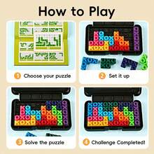 Permainan Puzzle XO 120 Potongan, Hadiah Ulang Tahun, Hadiah Liburan, Permainan Dalam Ruangan, Permainan Luar Ruangan, Permainan Perjalanan, Permainan Pesta, Permainan Balok Bangunan, Cocok untuk Permainan Meja Multi-Pemain - Hitam - View 6