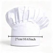 Adjustable Classic Chef Hat, Pleated Chef Hat, Unisex Breathable Tall Chef Hat, Suitable For Cafe, Restaurant, Kitchen - 1Pc - View 6