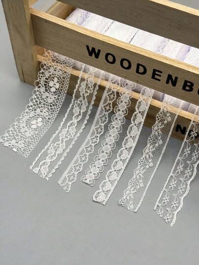 7 Styles 10M/70M White Embroidery Lace Trim, Crochet Lace Ribbon Fabric For DIY Sewing, Bridal Dress, Gift Wrapping & Home Decoration