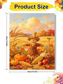 1pc Autumn Theme DIY Digital Oil Painting, Scarecrow Canvas Art Painting For Adult Beginners, Wall Decor Home Decor, Holiday Gifts. - Sets - View 10