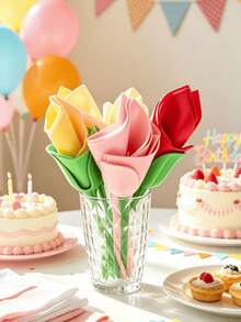2/4/8pcs Tulip Shaped Napkin Holder, Flower Style Napkin Stand, Creative Tabletop Napkin Decor - View 7