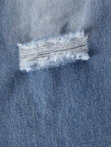 Tween Boy Casual Washed Distressed Wide Leg Denim Jeans - Dark Wash - View 6