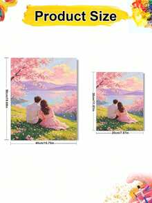 1pc Couples In Spring DIY Digital Oil Painting, Canvas Art Painting For Adult Beginners, Wall Decor Home Decor, Holiday Gifts. - Sets - View 9