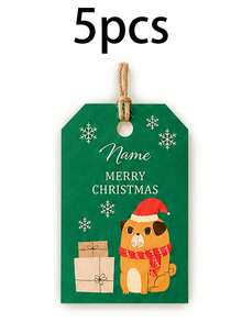 Custom Christmas Gift Tags, Festive Personalized Name Gift Cards For Holiday Wrapping, Customized Name Present Labels, Customizable Xmas Party Favor Tags, Pet Style, Secret Santa Gift, Stocking Stuffer, Merry Christmas, Christmas Ornaments, Family - Style a - View 10
