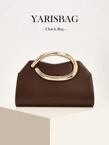 Women's Clutch Bag, High-End Handbag, Banquet Wedding Dress Matching Crossbody Clutch - Brown - View 1