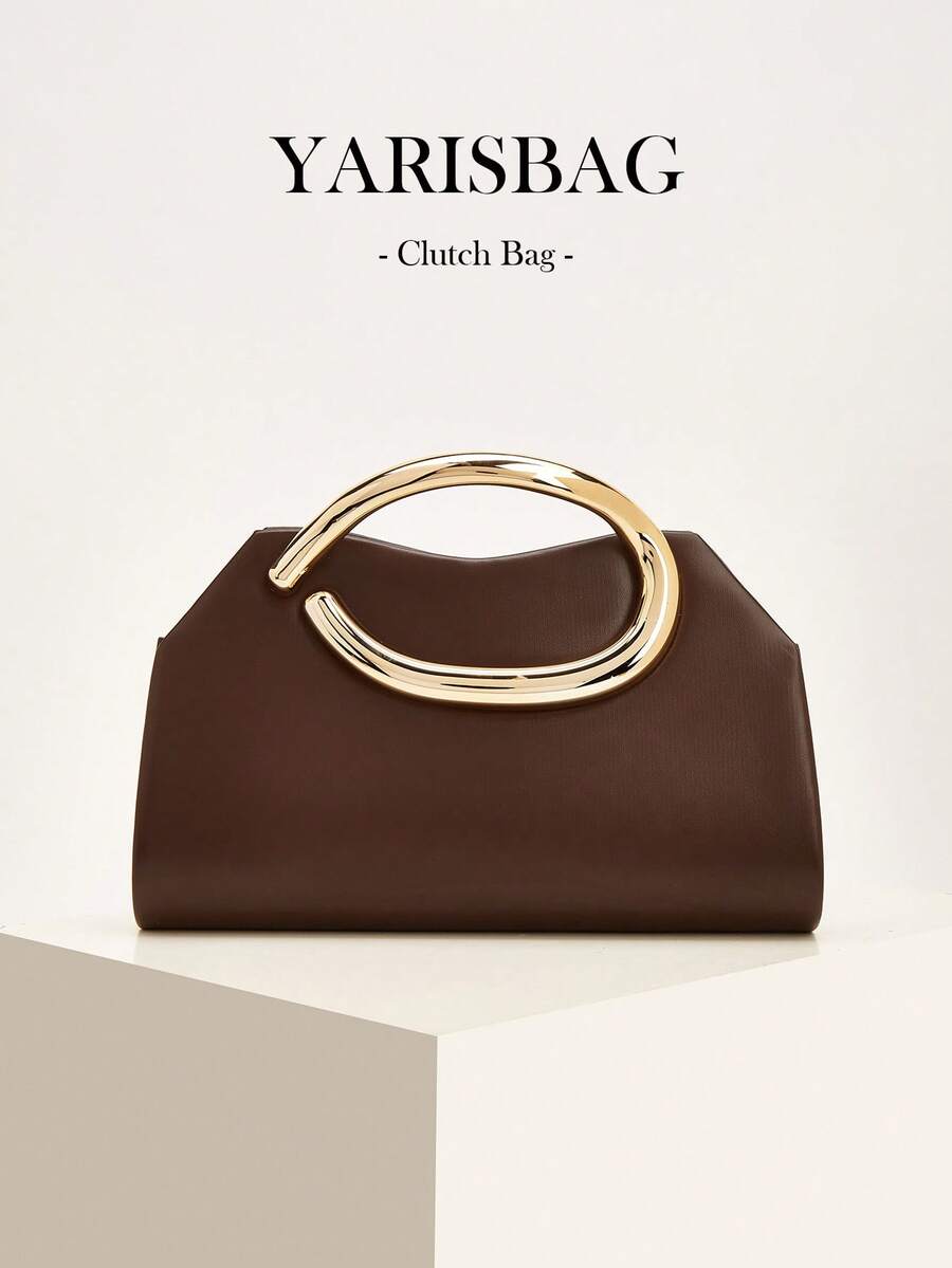 Women's Clutch Bag, High-End Handbag, Banquet Wedding Dress Matching Crossbody Clutch - Brown - View 1