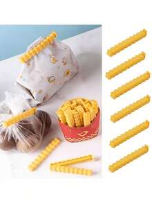 Creative French Fries Seal Clips (24/12/1pc), Reusable Food Preservation Clips, Plastic Bag Seal Clips, Snack Clips Sealer, With Magnetic Back For Easy Attachment To Refrigerator, Travel Essential, Kitchen Storage, Christmas Decoration - Multicolor - View 10