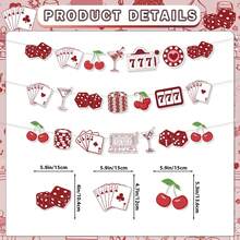 3pcs Casino-Themed Bachelorette Party Banners - Lucky In Love Banner, Las Vegas Bachelorette Party Decoration, Cute Cherry Casino Photo Backdrop, Perfect For Weddings, Elopement Weddings, Bachelorette Parties, Anniversaries, Room Decor, Wall Hanging - Multicolor - View 7