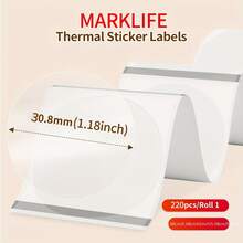 Transparent Round Labels For P50/P50S/X2 Printers, 30/50Mm, Paper Material, Compatible With MARKLIFE Label Printer, Suitable For Gift Label, Message Label, Item Management - View 4