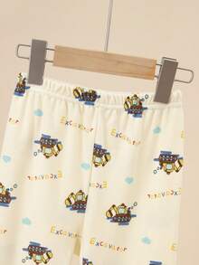 5 Sets Send 1 Set Random Boys Cartoon Pure Cotton Underwear Set Cute Print Medium Thick Long Sleeve Long Pants Loungewear Set Print Autumn Top And Bottom - Multicolor - View 8