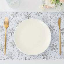 1 Roll Snowflake Table Runner, Polyester Mesh Material, Exquisite And Beautiful, Suitable For Dining Room, Kitchen, Bedroom, Wedding And Other Scene Decoration, Christmas, New Year, Winter And Other Holiday Scene Decoration - View 5