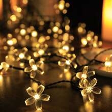 1pc 5m 7m 12m 20 50 100LED 8-Mode Solar Flower Fairy Lights, Outdoor Waterproof, Holiday Party Decoration, Garden Yard Decoration LED String Lights - Solar Cherry Blossom - View 2