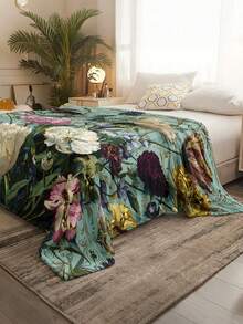 1pc 2D Ditsy Floral Pattern Soft & Comfortable Blanket, Outdoor Camping Leisure Blanket, Multi-Purpose Throw For Sofa, Bed And More, Suitable For Home, Picnic, Travel, All Seasons, Gift Blanket For Family And Friends - Multicolor - View 5