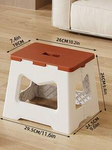 Taburete cuadrado de plástico duro minimalista moderno, multicolor de doble tono con asa, taburete plegable portátil, adecuado para entrada, cocina, espacios interiores, picnic al aire libre, camping, taburete para el hogar de todas las estaciones - Multicolor - Ver 20