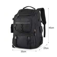 Practical Angling Backpack With Abundant Storage Space, Multi‑Pocket Rucksack Perfect For Outdoor Fishing Excursions And Gear Arrangement - Black - View 5