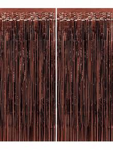 3 Pcs Brown Sequin Fringe Curtain, Foil Backdrop For Western Birthday, Cowgirl Theme Party, Bachelorette Party, Country Wedding, Photo Booth Decor Strips, Farmhouse Decor, Wild West Theme, 70s Retro Party, Men's Birthday Fall Harvest Decorations - Brown - View 13