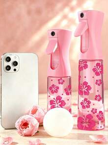 Floral Pattern PET Material Refillable Travel Spray Bottle - Professional Grade High Pressure Atomizing Nozzle | 200ml/300ml High Pressure Continuous Vacuum Fine Mist Spray | Hair Styling Tool, Hair Care Accessory, Travel Essential - Multicolor - View 2