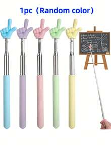 5pcs Retractable Classroom Pointer, Extendable Pointing Stick, Suitable For Teachers, Telescopic Handheld Pointer, Extendable Reading Tool, Birthday Gift (Random Color) - Multicolor - View 8