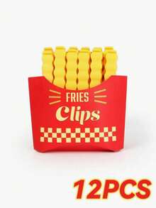 Creative French Fries Seal Clips (24/12/1pc), Reusable Food Preservation Clips, Plastic Bag Seal Clips, Snack Clips Sealer, With Magnetic Back For Easy Attachment To Refrigerator, Travel Essential, Kitchen Storage, Christmas Decoration - Multicolor - View 12
